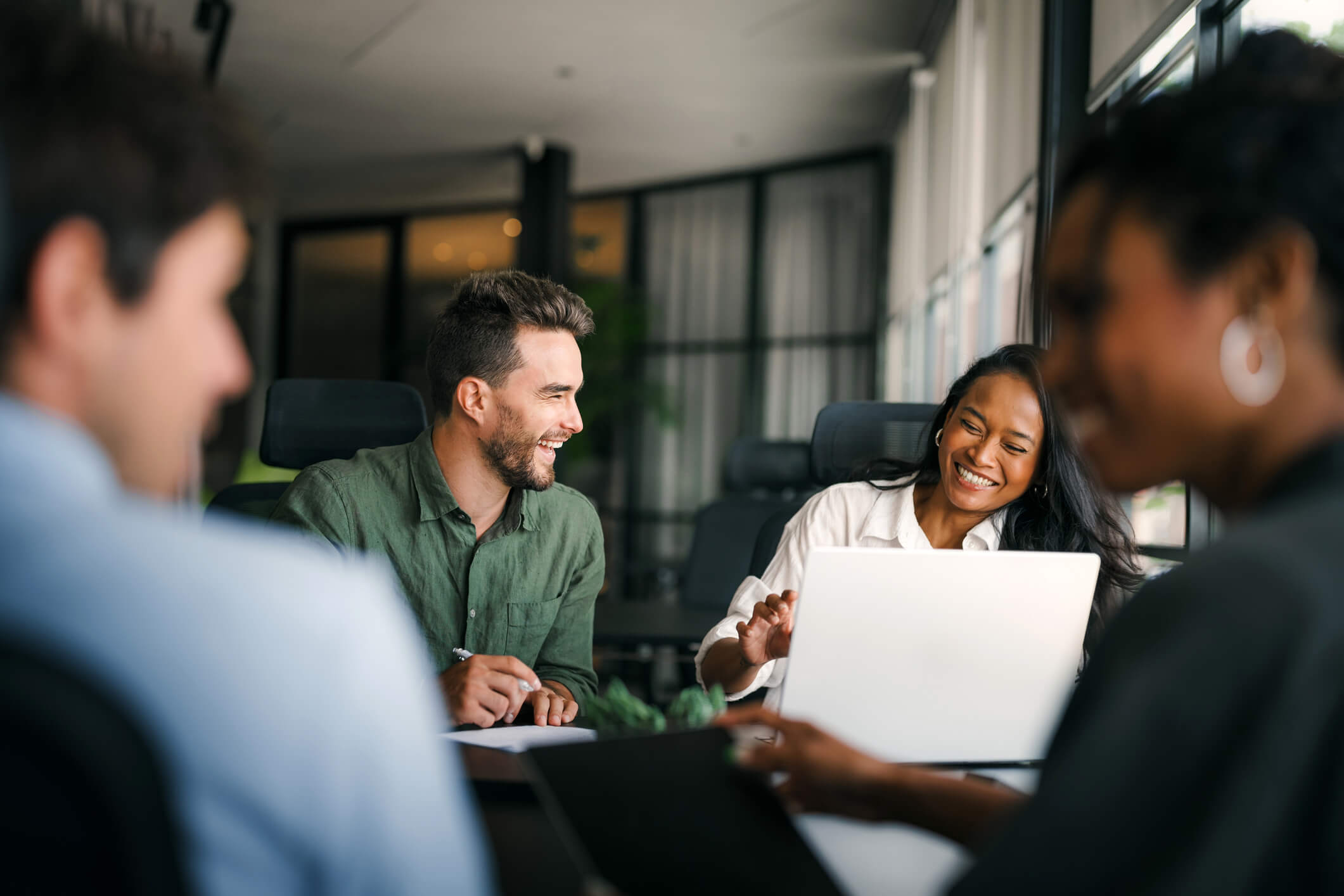 team of people engage in business setting